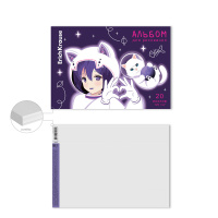 Альбом А4 20л клеевой кор. "Space Anime"