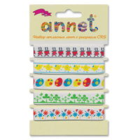 Ленты декоративные 5шт,12мм, 1м, атлас "Встреча весны"