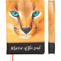 Ежедневник недат. А5 deVENTE   Wild Cat 320стр., рыжий с дизайном, тв.обл.,кожзам., ляссе