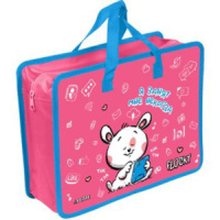 Папка А4 (335*260*100) с ручками, молния, пластик"Flocky"