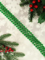 Бусы декоративные 2,8м, пластик, "Яркий праздник" в инд. упаковки, зеленые