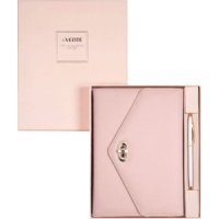 Набор подарочный "Arcadia" ежедн. недат. А5, 320стр.,нежно-розовый,тв. обл.,иск. кожа, + шар.ручка