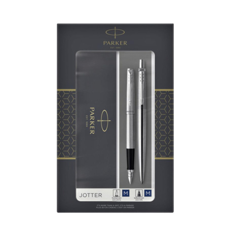 Набор Parker Jotter Core FK61 Stainless Steel перьевая и шариковая ручка