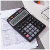 Калькулятор  16 разр. Deli  настольный, черный E39259
