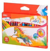 Мелки восковые Deli Colorun 18цв, европодвес