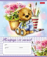 Тетрадь А5 12л кл. Hatber "МимиЛапки" тисн., белизна 98%