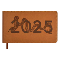 Еженедельник дат. 2025г (87*150мм) 64л., кожзам., мягк.пер. "Виннер коричневый" ляссе