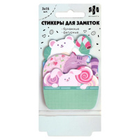 Бумага с липким краем  45л, фигурная "Сладкие зверята" 3цв*15л.