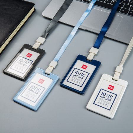 Бейдж 54х89 мм. вертик., акрил/пластик без крепления, темно-синий