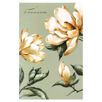 Блокнот 120*185мм  32л скоба "Магнолия" кл., мат.лам.