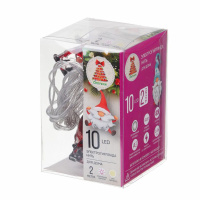 Гирлянда на батарейках 2м 10LED "Рождественский гномик" светодиодная, 2xАА