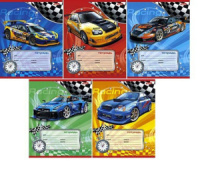 Тетрадь А5 12л косая лин.     "Спортивные авто"