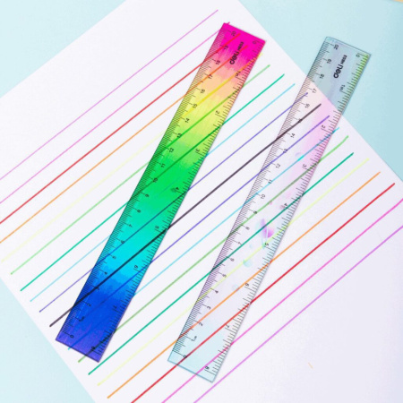 Линейка 20см пластик., ассорти