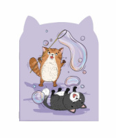 Блокнот 120*170мм  32л скоба "Дружелюбные коты" точка, вырубка