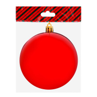 Ёлочный шар 10 см Красный, пластик