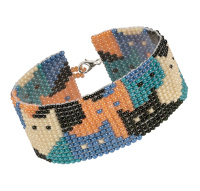 Браслет из бисера "Котики"  3 см