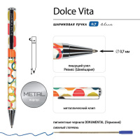 Ручка в футляре "Dolce Vita. Геометрия" шарик., 0,7мм, металл., синие чернила