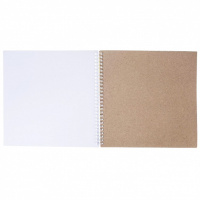 Скетчбук 240*240мм  40л., гребень, 160гр/м2,100гр/м2 "Creative" крафт, офсет, жестк.подл.