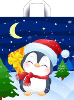 Пакет 42*38см (37мк) с петлевой ручкой "Сюрприз от пингвина" ПНД