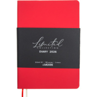 Ежедневник дат. 2026г А5 deVENTE Nobile 336стр.,красный, мягк. обл., кожзам, ляссе