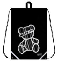 Мешок для обуви 1 отд, 360*480 светоотр. "Серебряный мишка" петля