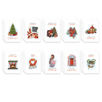 Декоративные элементы "Карточки. Модная зима"  7*10см, 30шт