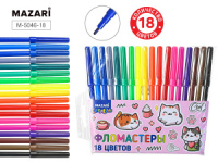 Фломастеры  18цв "Mazari. Котики" вентилир.колпачок