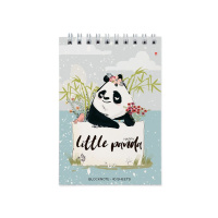 Блокнот А6  40л гребень "Удивительные панды" клетка