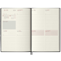 Еженедельник дат. 2024г, А5  80л., ПВХ, мягк.пер. "Коричневый" тисн.фольгой, ляссе