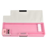 Пенал пластиковый (215*70*30) "Розовая девочка" пвх, магнитный клапан