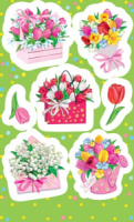 Наклейки детские 15*9см  "Цветы"