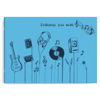 Тетрадь для нот А4,  12л. "Ретро-музыка", горизонтальная