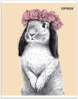 Тетрадь А5 48л кл. Альфа-Тренд "Кролики" твин УФ-лак, белизна 100%