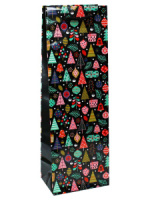 Пакет подар. бум. новогодн. 12*36*8см(под бутылку) 157 гр/м "Новогодняя кутерьма"