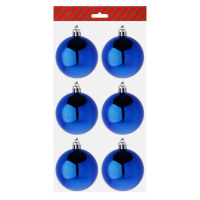 Набор елочных шаров  7 см, 6 шт., синий, пластик