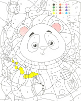 Раскраска 210*260мм 12стр. по номерам "Животные в космосе"