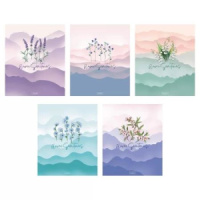 Тетрадь А5 48л кл. Hatber "Цветочные полутона" тисн., 5 диз.в блоке