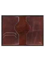 Обложка для Паспорта натуральная кожа PASSPORT коричневый, тисн.конгрев