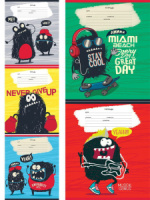 Тетрадь А5 18л лин. Проф-Пресс "Прикольные монстрики" 5 диз.в спайке