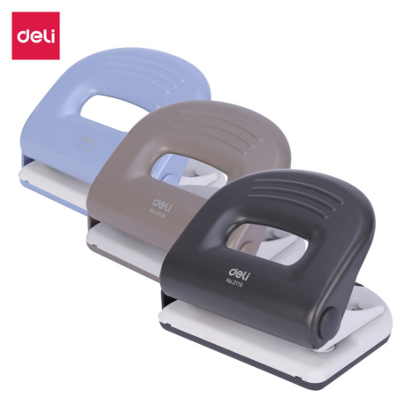 Дырокол Deli PRO  25 лист., металл, ассорти с линейкой