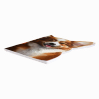 Блокнот 180*255мм  40л скоба "Веселый корги" точка, фигурн.вырубка