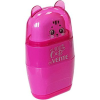 Точилка и ластик 2 в 1 пласт.с контейнером  2 отв.,100% Cute