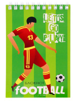 Блокнот А6  40л гребень "Футбольный дизайн" клетка