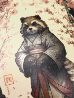 Записная книжка А5  80л. 7БЦ, "Тануки"  холодная фольга + твин лак, 100гр/м, клетка