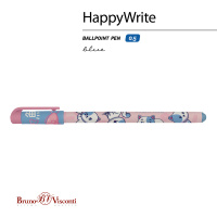 Ручка шар. BV "HappyWrite. Kawaii animals. Котенок", 0.5мм, синяя
