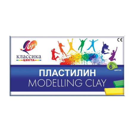 Пластилин  6цв 120гр. Классика, со стеком,  карт.упак.