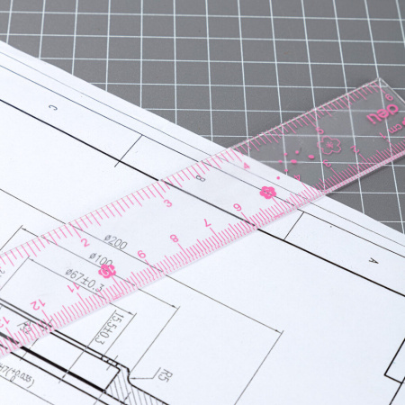 Линейка 15см пластик., двухсторонняя шкала, ассорти