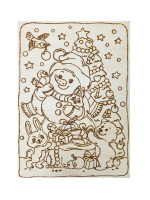 Доска для выжигания и росписи 21*29см "Снеговик с подарком" 3+