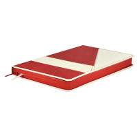 Ежедневник недат. А5 160л., кож.зам., тв.пер. "Бакстер Джут микро красный" ляссе, карманы