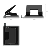 Дырокол EK Quadro 20 лист, металл, ассорти